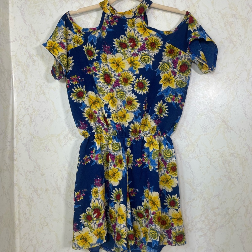 Chesley Blue and Yellow Floral Romper
